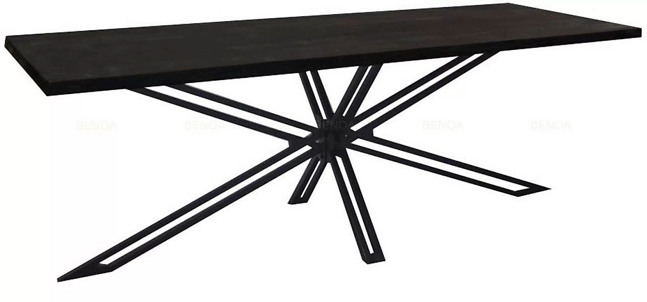 Esstisch Tisch Schwarz Küchentisch Metall Massiv Mangoholz Industrial Loft günstig online kaufen
