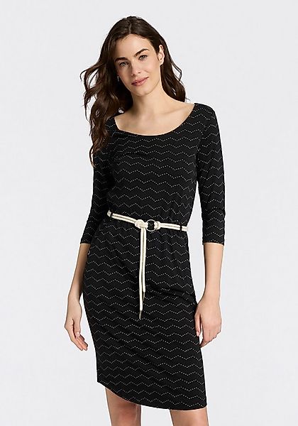 Ragwear Jerseykleid LILITHA ZIG ZAG O mit Taillen-Bindegürtel günstig online kaufen