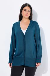 Ulla Popken Strickjacke Strickjacke V-Ausschnitt Knopfleiste günstig online kaufen