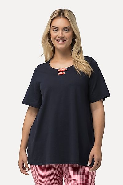 Ulla Popken T-Shirt T-Shirt Schnürung A-Linie günstig online kaufen