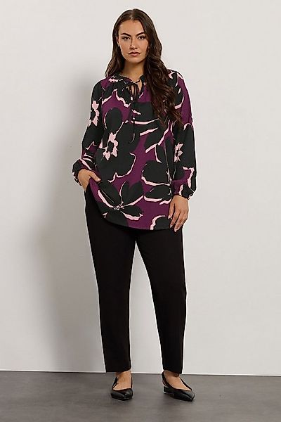 Stil Diva Blusentop Lange Bluse mit Blumenmuster in großen Größen und Binde günstig online kaufen