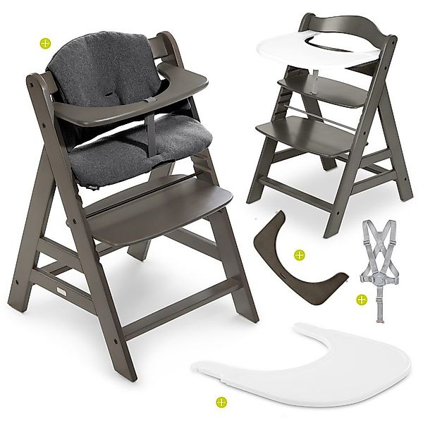 Hauck Hochstuhl Alpha Plus Charcoal, Holz günstig online kaufen
