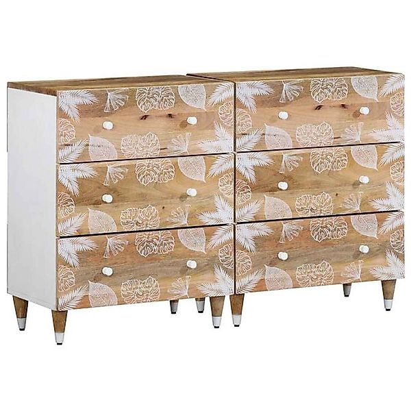 vidaXL Fächerschrank Sideboards 2 Stk. 60x33,5x75 cm Massivholz (2-St) günstig online kaufen