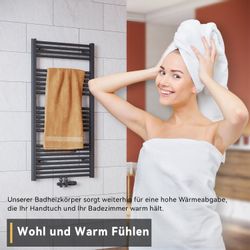SONNI Badschnellheizer Badheizkörper Anthrazit Mittelanschluss Vertikal günstig online kaufen