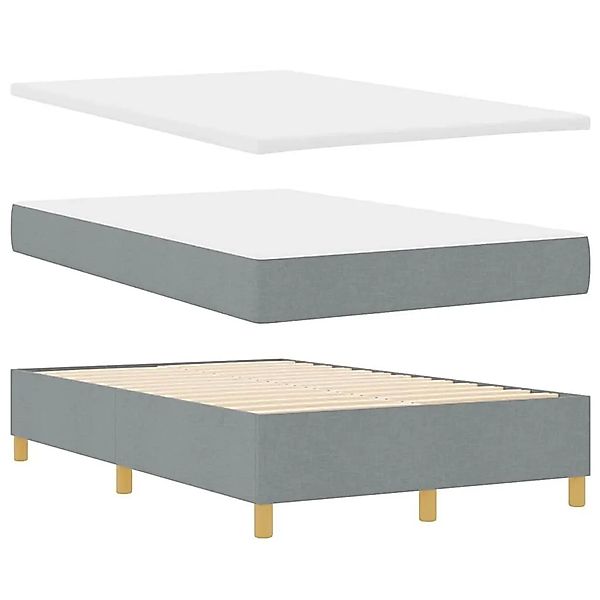 vidaXL Boxspringbett mit Matratze Hellgrau 120 x 190 cm Stoff 3344282 günstig online kaufen