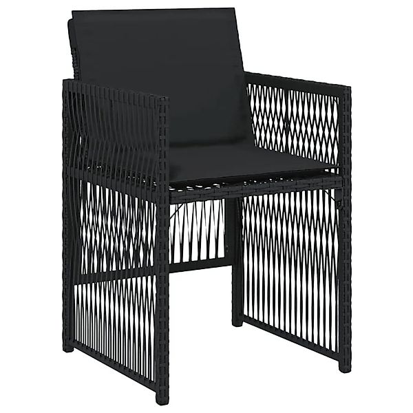 vidaXL Gartenstühle mit Kissen 4 Stk Schwarz Poly Rattan 364967 günstig online kaufen
