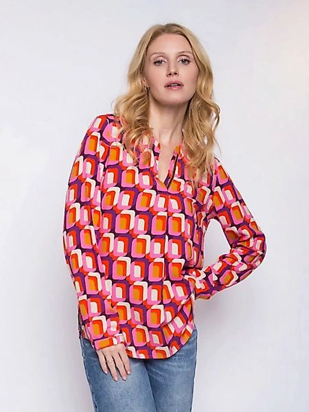 Emily Van Den Bergh Schlupfbluse Shirtbluse Geometric Purple günstig online kaufen