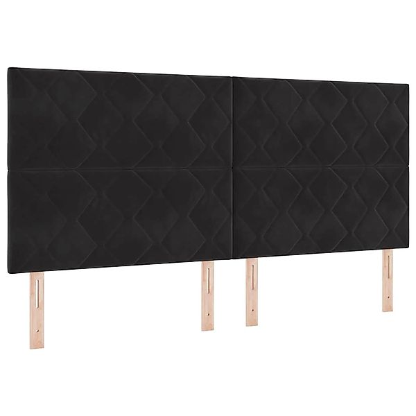 vidaXL LED Kopfteil mit LED-Streifenleuchten Schwarz 200 cm Samt 3338562 günstig online kaufen