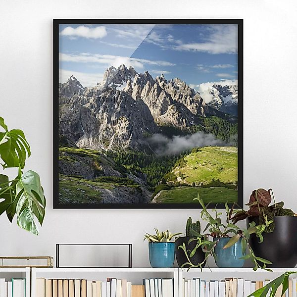 Bild mit Rahmen Natur & Landschaft - Quadrat Italienische Alpen günstig online kaufen