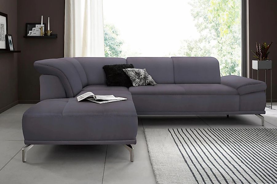 Home affaire Ecksofa "Caluna" Inkl.Sitztiefenverstellung, wahlweise mit Kop günstig online kaufen