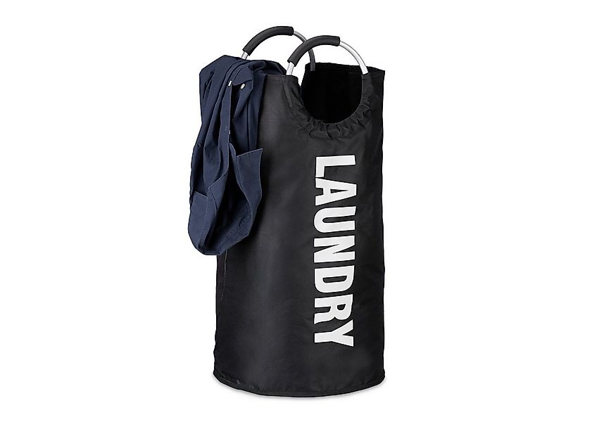 relaxdays Wäschekorb Faltbarer Wäschekorb mit Henkel, schwarz günstig online kaufen