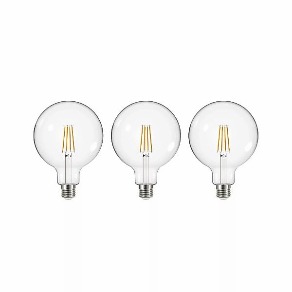 LED-Leuchtmittel Filament klar E27 G125 3,8W 2700K 806lm 3er günstig online kaufen