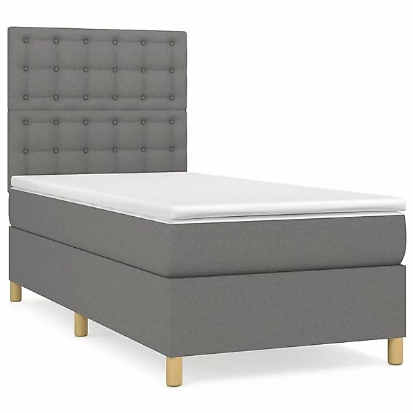 Vidaxl Boxspringbett Mit Matratze Dunkelgrau 80x200 Cm Stoff günstig online kaufen
