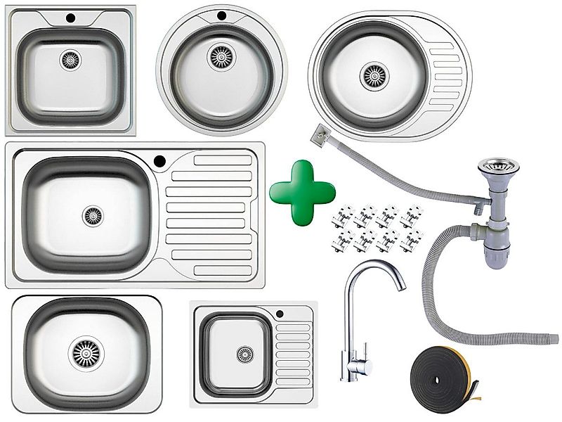 Faizee Home Edelstahlspüle Einbauspüle mit Armatur günstig online kaufen