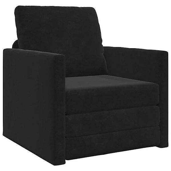 vidaXL Sofa Boden-Sofa-Bett 2-in-1 Schwarz 74x77x81 cm Samt, 1 Teile günstig online kaufen