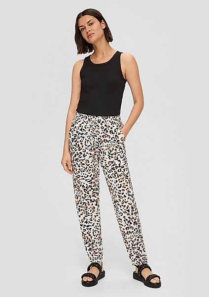 s.Oliver Chinos Hose Hose aus reiner Viskose mit Artwork-Print günstig online kaufen