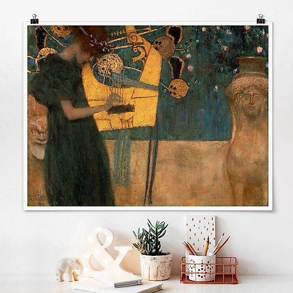 Poster Kunstdruck - Querformat Gustav Klimt - Die Musik günstig online kaufen