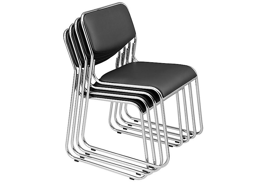 pro.tec Stapelstuhl, »Office« 4er Set stapelbar ergonomisch Kunstlederbezug günstig online kaufen
