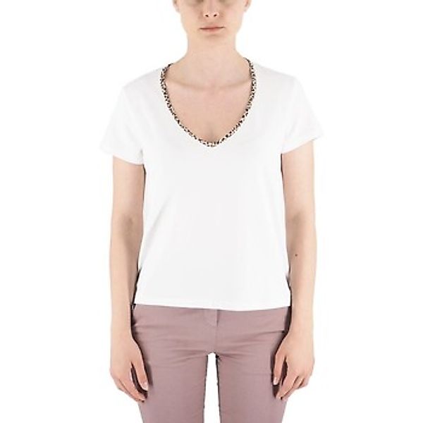 Devid Label  T-Shirts & Poloshirts T-Shirt V-Kragen Leo Wei günstig online kaufen