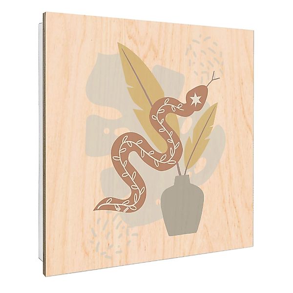 Banjado Großer Schlüsselbox Holz 30x30cm Weiß Scharnier Rechts 50 Haken Sch günstig online kaufen
