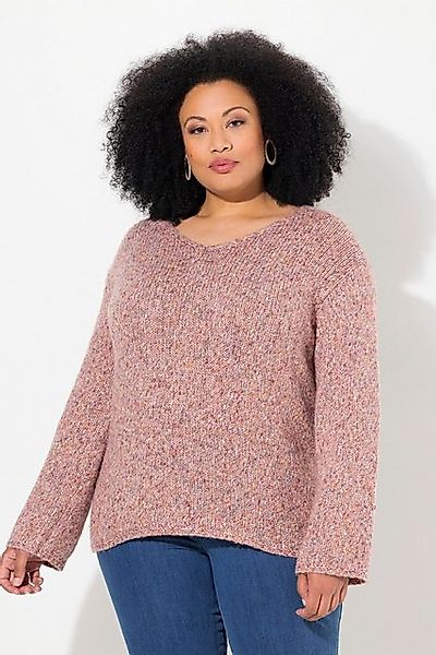 Ulla Popken Strickpullover Pullover melierter Feinstrick V-Ausschnitt Langa günstig online kaufen