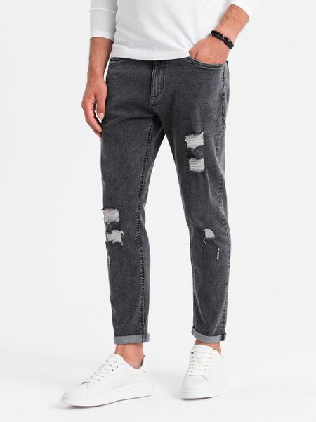 OMBRE Destroyed-Jeans Herren- Jeanshose TAPER FIT günstig online kaufen