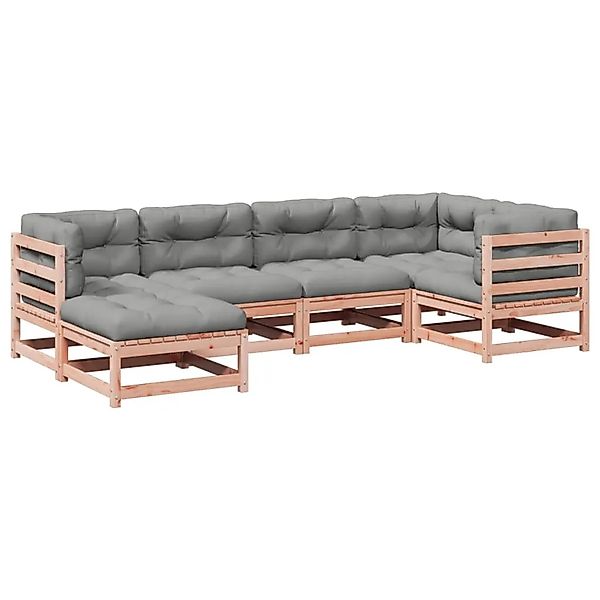 vidaXL 6-Tlg Garten-Sofagarnitur mit Kissen Massivholz Douglasie 3299525 günstig online kaufen