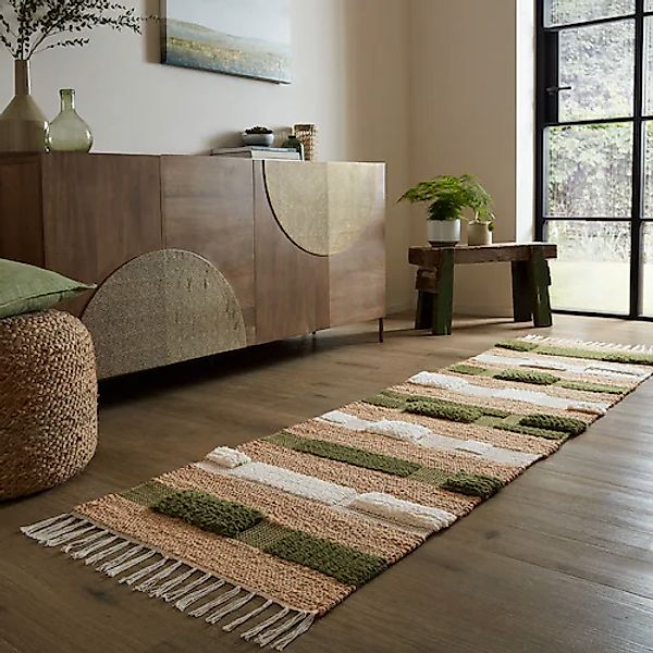 FLAIR RUGS Teppich »MEDINA BLOCKS«, rechteckig, 22 mm Höhe, Jute/-und Wollm günstig online kaufen