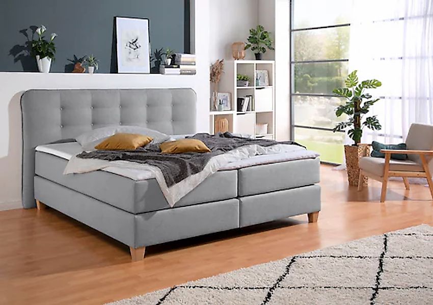 Home affaire Boxspringbett, inklusive Komfortschaum-Topper günstig online kaufen