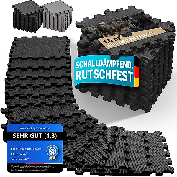 Bodenschutz-/Puzzlematten 18er-Set Schwarz 175x88x1cm günstig online kaufen
