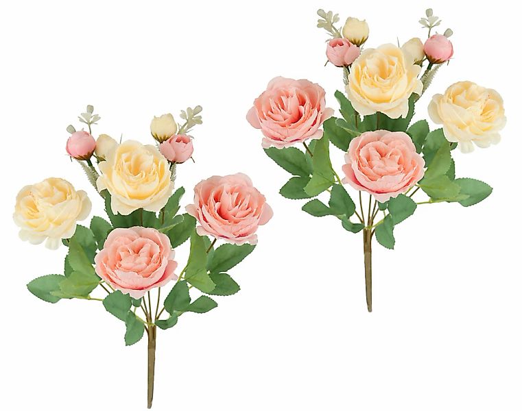 I.GE.A. Kunstblume "Künstlicher Rosenstrauß" 2er Set Hochwertige Kunstrosen günstig online kaufen