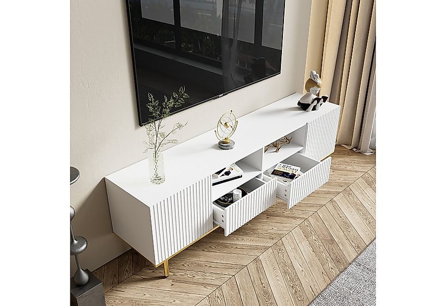 Rutaqian TV-Schrank Fernsehtisch mit Türen, moderne grifflose TV-Board, (1- günstig online kaufen