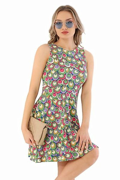 Bongual Jerseykleid Sommerkleid ohne Ärmel mit Retromuster günstig online kaufen