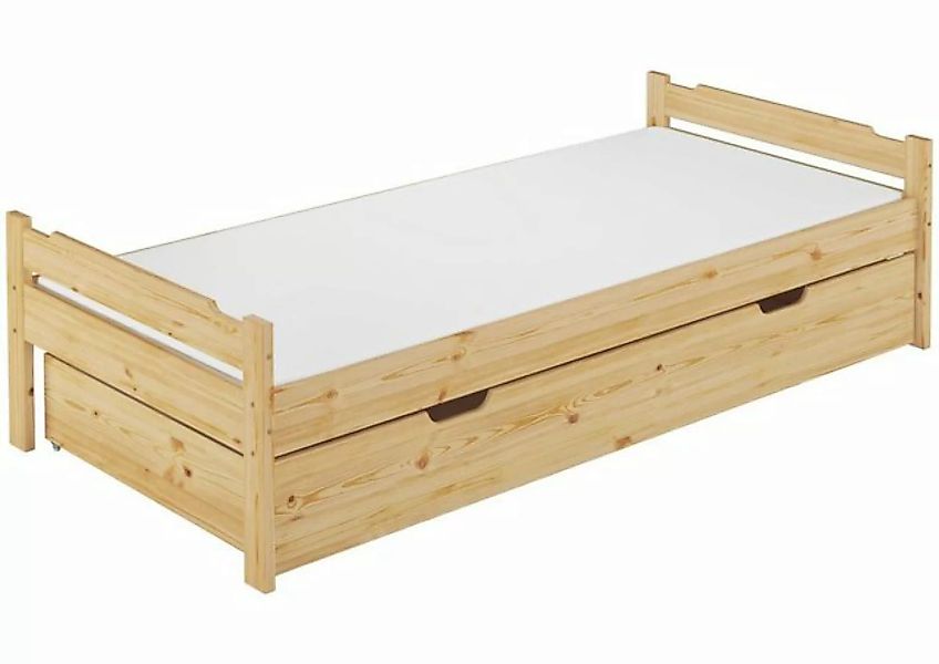 Erst-Holz® Kinderbett 80x200 Kiefer massiv mit Rost, Matratze und Bettkaste günstig online kaufen