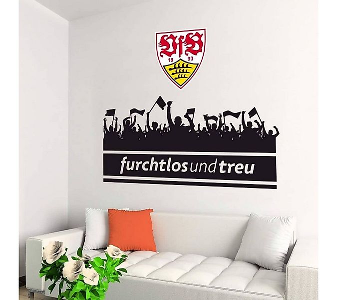 VfB Stuttgart Wandtattoo Fußball VfB Stuttgart Furchtlos und Treu Schriftzu günstig online kaufen