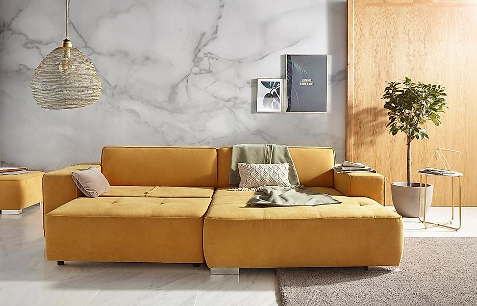 Home affaire Ecksofa "Sapporo L-Form" wahlweise Bettfunktion oder Sitztiefe günstig online kaufen