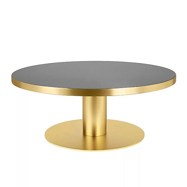 Gubi - 2.0 Coffee Table Gestell Messing Ø110cm - granit grau/Tischplatte Gl günstig online kaufen