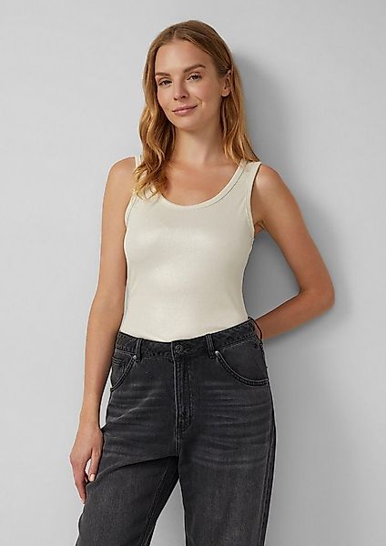 s.Oliver Muscleshirt T-Shirt Geripptes Tank-Top mit glitzerndem Coating günstig online kaufen