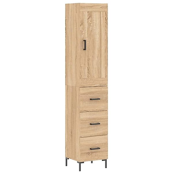 vidaXL Highboard Sonoma-Eiche 34,5x34x180 cm Holzwerkstoff 3200196 günstig online kaufen