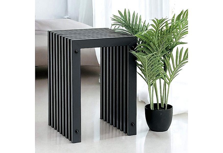 DanDiBo Blumenhocker Lamellenhocker Hocker Metall Schwarz Eckig BASE Massiv günstig online kaufen