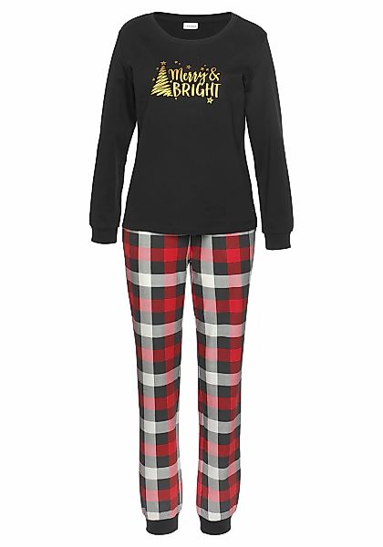 LASCANA Pyjama, mit karierter Hose günstig online kaufen