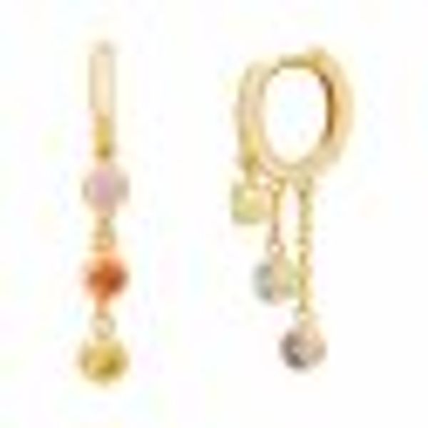 Creolen 925 Silber vergoldet Anhänger Zirkonia Rainbow günstig online kaufen