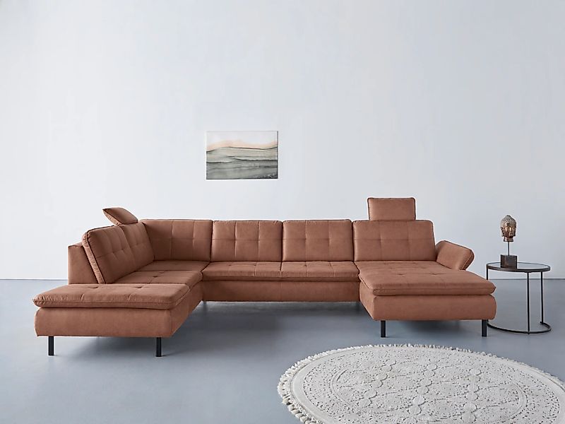 Home affaire Wohnlandschaft "Birkholm U-Form" Armlehnverstellung, auch in E günstig online kaufen