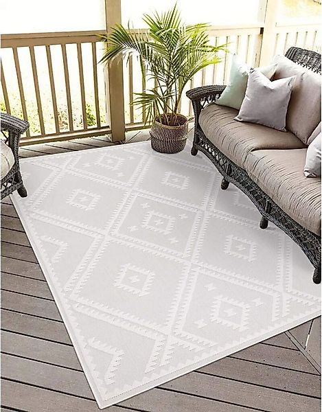 Carpet City Teppich »In-& Outdoorteppich Santorini 454, 3D-Effekt, Raute-Op günstig online kaufen