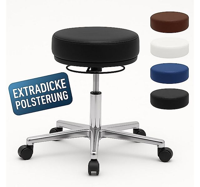 Versee Drehhocker Arbeitshocker Echtleder - höhenverstellbar, 150kg belastb günstig online kaufen