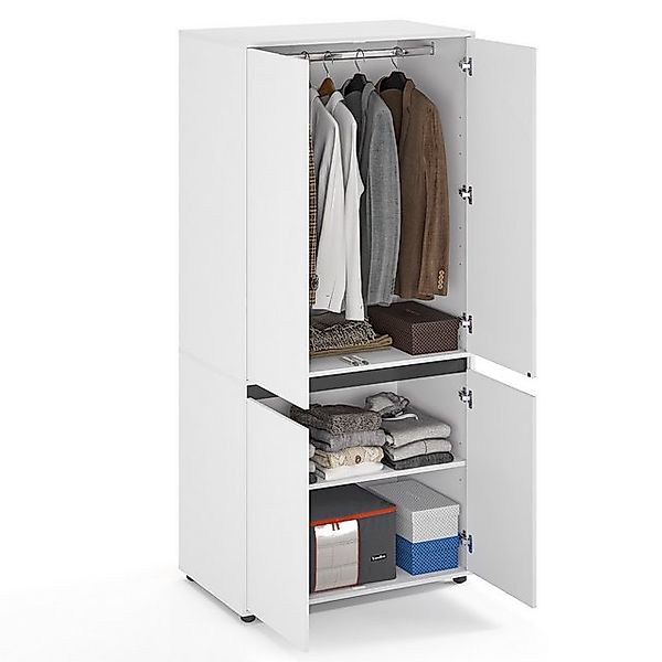 KOMTO Garderobenschrank CUBE 60-90 cm Mit Fächern Schubladen Kleiderschrank günstig online kaufen