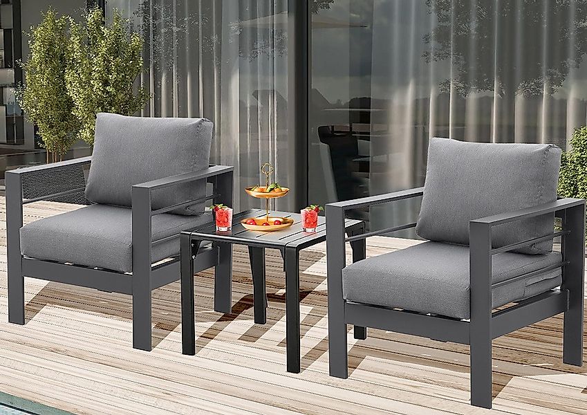 MeXo Gartenstuhl Balkonmöbel Set 2 Sitzer günstig online kaufen