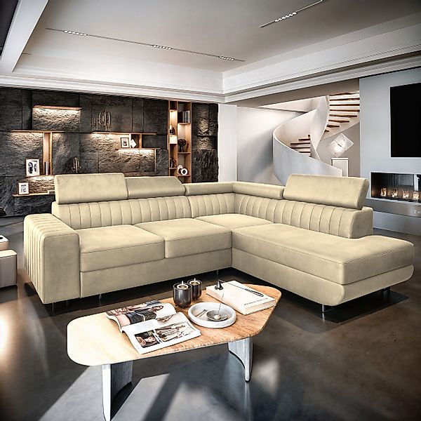 Masseno Ecksofa NOLA mit Schlaffunktion L-Form, günstig online kaufen