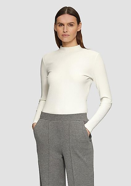 s.Oliver Langarmshirt T-Shirt Langarmshirt mit Rippstruktur und Stehkragen günstig online kaufen