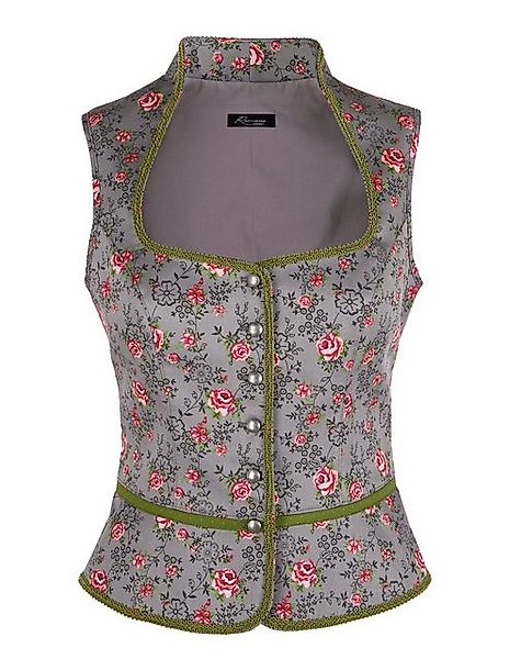 Ramona Lippert Trachtenbluse Mieder Leonie grau floral Knöpfe günstig online kaufen